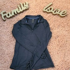 Champion LS navy partial zip shirt